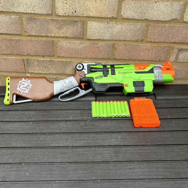 NERF ZOMBIE STRIKE Slingfire Blaster with 10x New Darts £19.99 ...