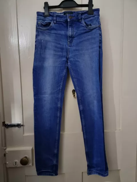 Jeans stretch per ragazzi Next Skinny Fit. Età 15 anni. Denim blu, effetto indossato.