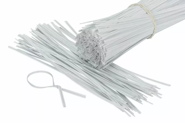 500 Stück Twist Ties, Bindestreifen, Bindedraht, Kabelbinder 12cm weiss