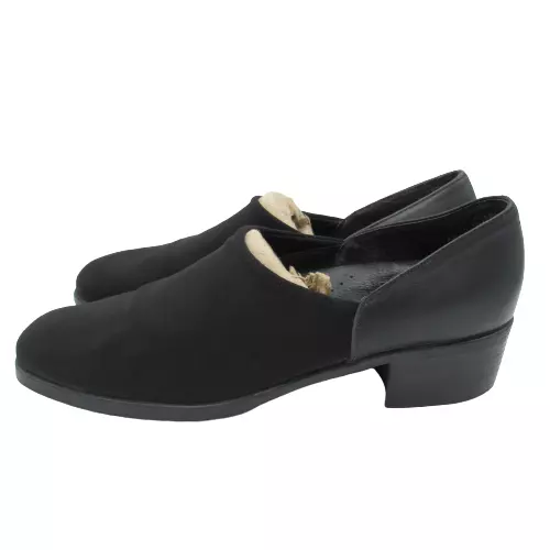 Munro Womens Size 10 MN Black Round Toe Block Heel Slip On Loafer Shoes USA
