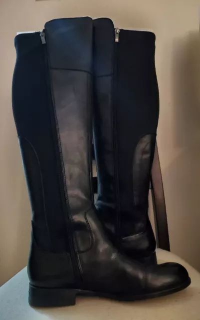 Franco Sarto Motor Black Long Boots Womens Size 5.5 (255) 2