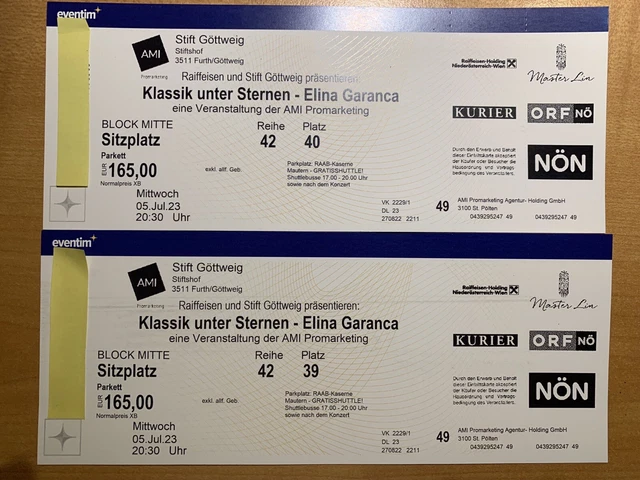 Klassik unter Sternen - Elīna Garanča Stift Göttweig - 2 Konzertkarten