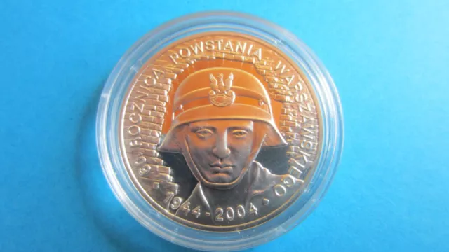 Poland Silver 10 Zloty 2004 60 Years Warsaw Revolt IN Pp Encapsulated