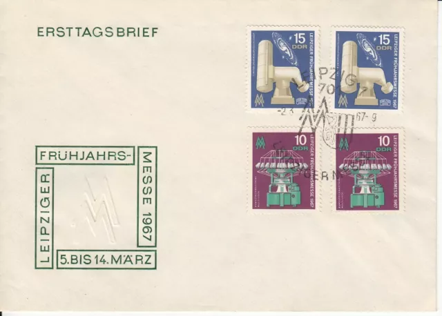 DDR FDC Mi.-Nr. 1254/55, Frühjahrsmesse 1967, Sst. Leipzig