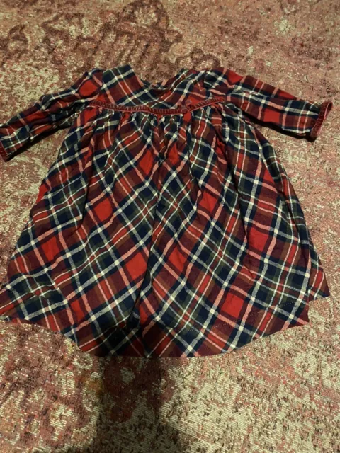 mamas & papas baby girl age 6-9 months checked dress xmas party