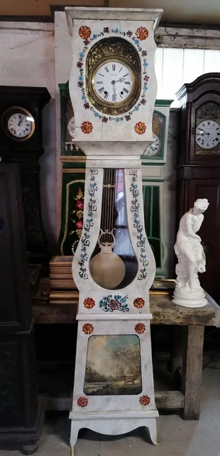 Orologio Da Terra Morbier Comtoise Laccato Funzionante 011