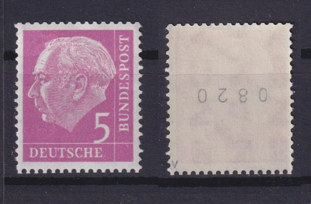 Bund 179xv Heuss 5 Pf gerade Nr. 0820 gepr. postfrisch