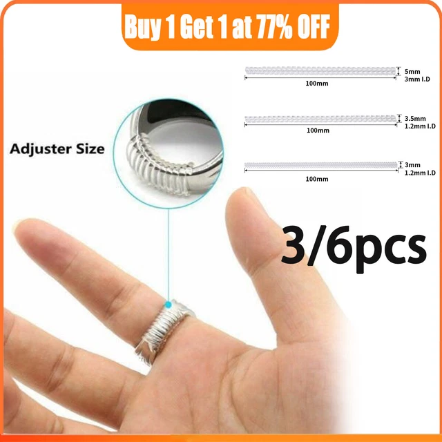 RING SIZE REDUCER Adjuster Resizer Transparent Silicone Spiral Snuggies