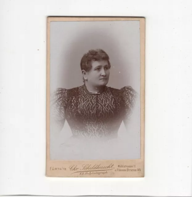 CDV Foto Damenportrait - Fürth 1890er