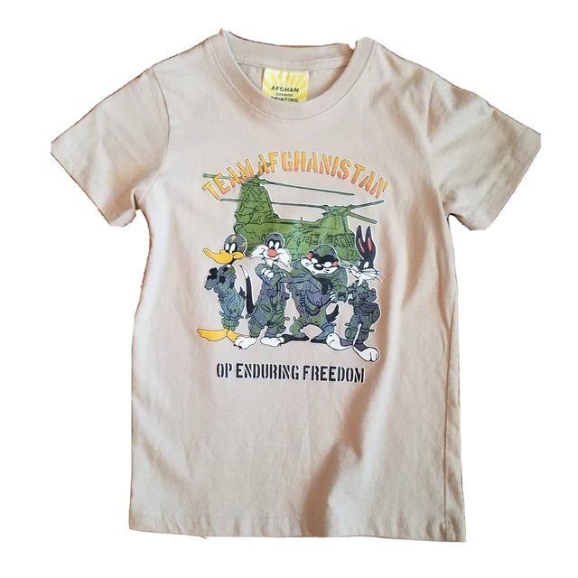 Team Afghanistan Looney Tunes Youth Shirt XS 2-4 Afghan Sunrise Printing Bin4