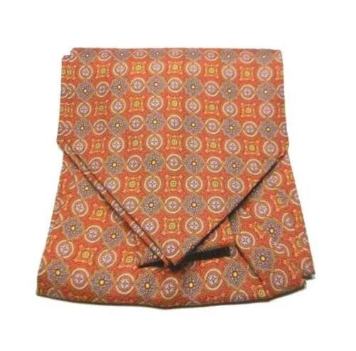 Foulard Ascot Homme En Soie 100% - Imprimé Géométrique Vert Et Bleu - Marque Herr En Cashcol - Fabriqué En Italie - Neuf Avec étiquettes