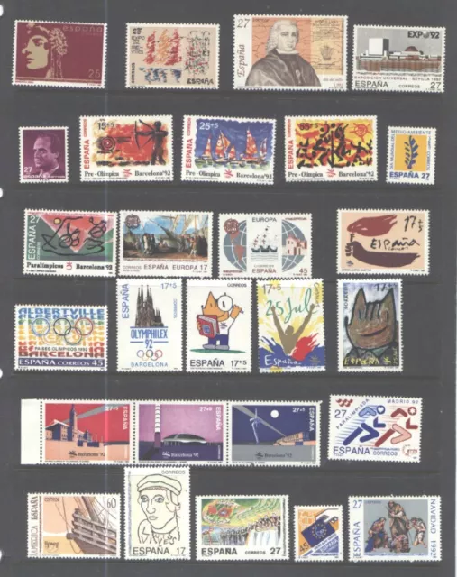 Spain 1992 Mnh Stamps X 31  + 8 Sheets .[ 4 Scans ]