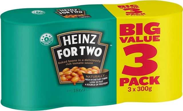 Heinz Canned Baked Beans in Tomato Sauce 3 pack 3x300g