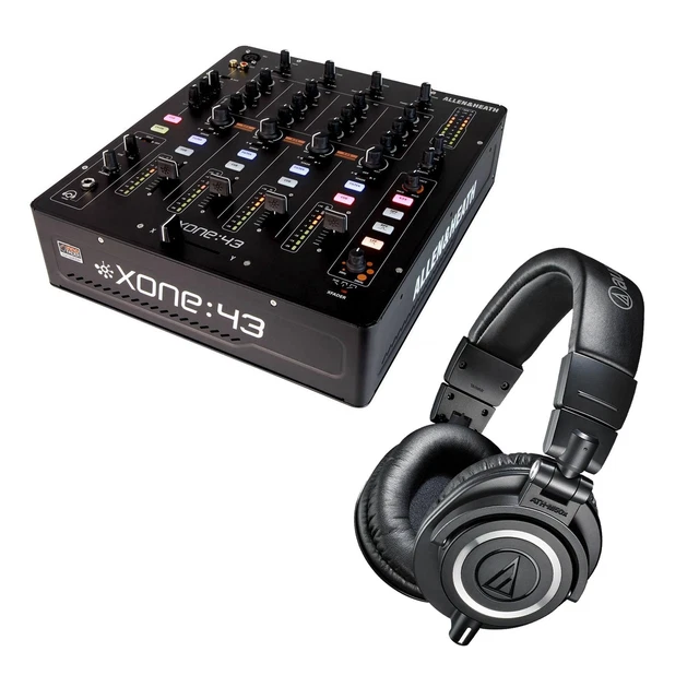 Allen & Heath Xone:43 DJ Mixer Bundle with Audio-Technica ATH-M50x Headphones