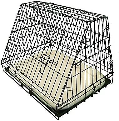 Ellie Bo Deluxe Sloping Puppy Cage Medium 30 inch Black Folding Dog Crate with