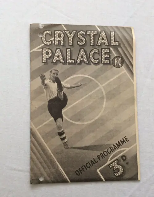 SEASON 1947-48 CRYSTAL PALACE -v- BOURNEMOUTH FOOTBALL PROGRAMME