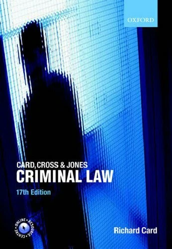 Card, Cross and Jones Criminal Law by Card, Richard 0199286663 FREE Shipping