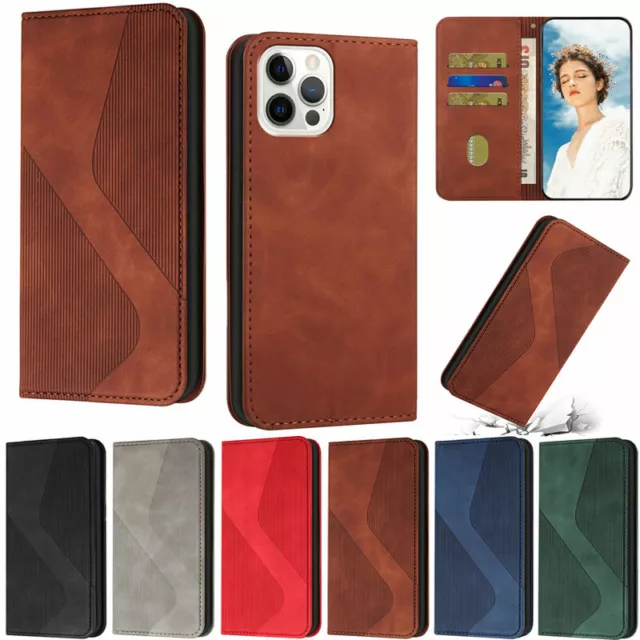 Fashion Wallet Leather Flip Case Cover For iPhone 15 14 13 12 Pro XS 11 7 8 Plus