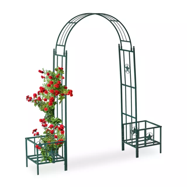 Arcade de rosiers porte, pergola plantes grimpantes, tuteur résistant vert