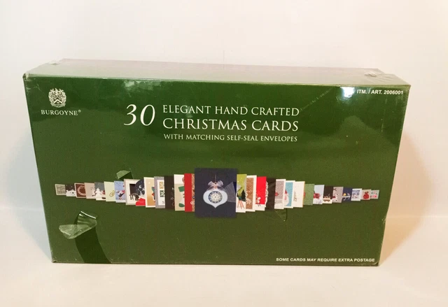 Burgoyne 30 Hand Crafted Christmas Cards W/Self-sealing Envelopes Costco