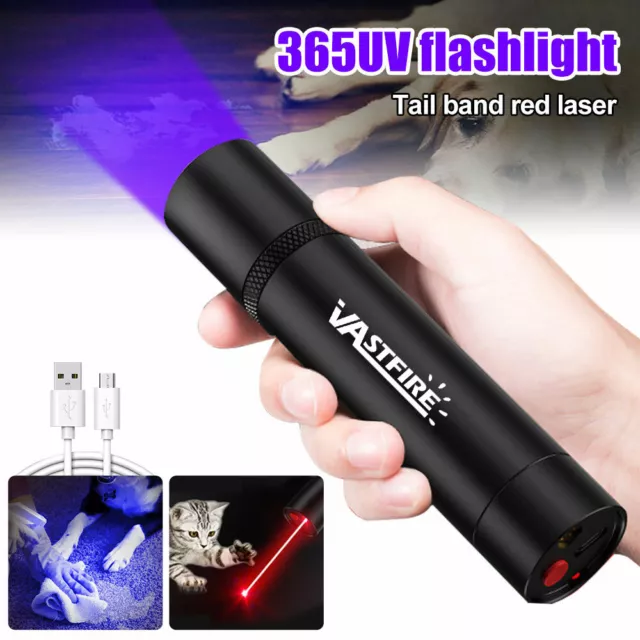 365nm LED UV Lamp Ultra Violet Flashlight Inspection Torch USB Rechargeable Q