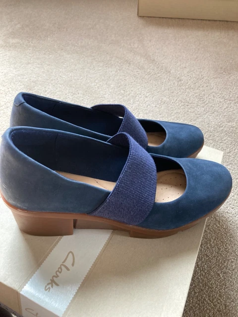 CLARKS POLA RIVER Navy Nubuck Ladies Wedge Shoes UK size 5 EU 38 19.99 PicClick UK