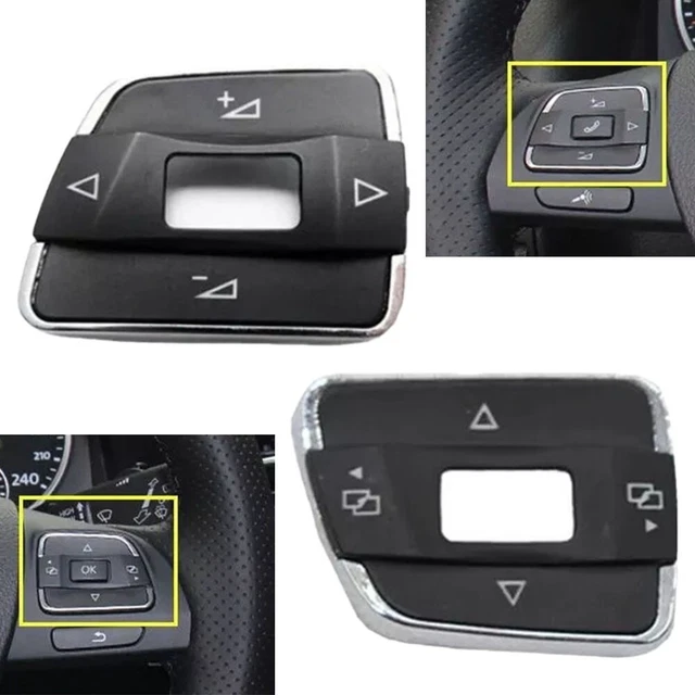 2 Boutons Volume Volant Pour Passat B7 / Sharan 2011-2015 - ABS Noir, Remplacement