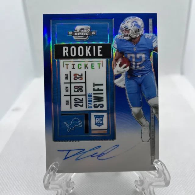 2020 Panini Contenders Optic Ticket RPS Blue /75 D'Andre Swift Rookie Auto RC