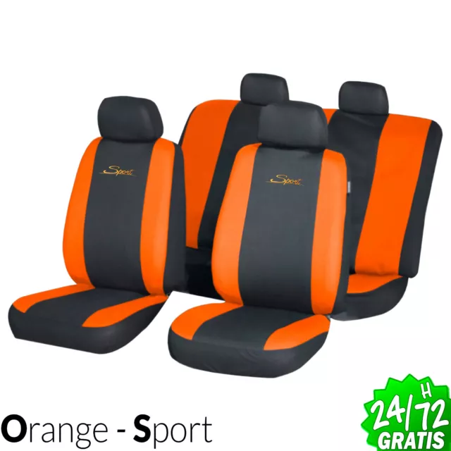 Funda de Asiento Universal Orange protector Asientos 7 pcs Coche transpirable