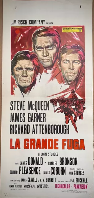 LA GRANDE FUGA-Locandina originale-Steve Mc Queen,James Garner,Attenborough-1963