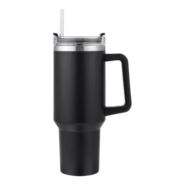 40oz Insulated Stainless Steel Vacuum Tumbler With Lid, Straws, and Handle - Per