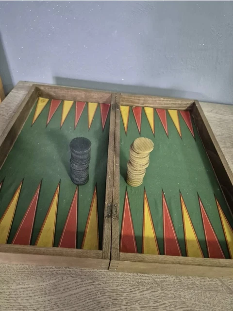 Ancien backgammon coffret bois - Jeux & Jouets