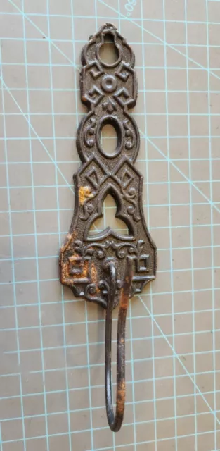 Vtg Cast Iron Ornate Wall Hanging Spike Hook Bill Receipt Note Holder - gwCI