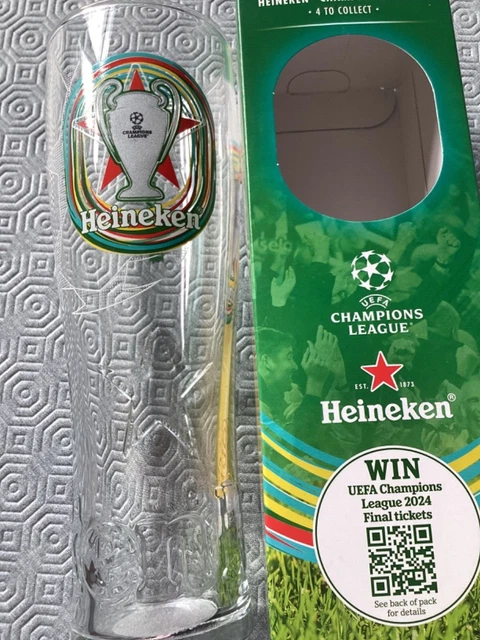 LIMITED EDITION HEINEKEN Champions League pint glass . New and boxed £ ...
