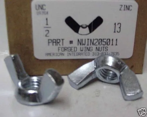 1/2-13 Wing Nuts Cold Forged Steel Zinc Plated (5)