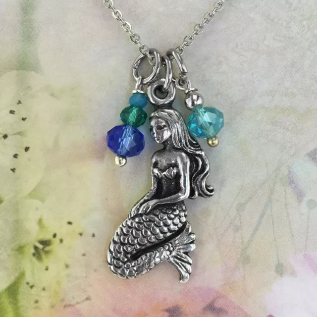 Mermaid Necklace with Blue Crystals