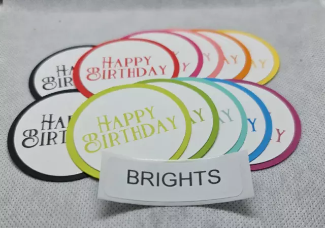 12 Printed Happy Birthday Stampin Up Refresh Brights Die Cuts...cardmaking