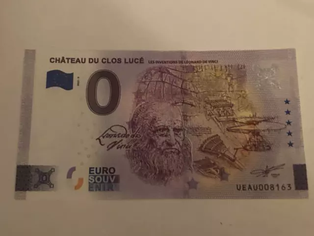 Billet Touristique 0 Euro Zéro Euro Château Du Clos Lucé 2023