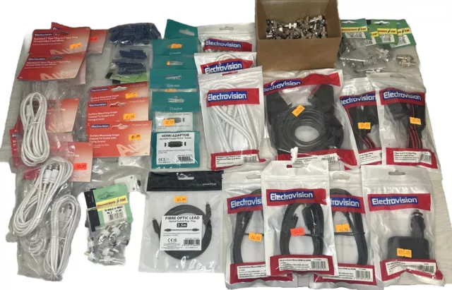 Job Lot Of Mixed New Electrical Items - Over 200 Items - Free Postage