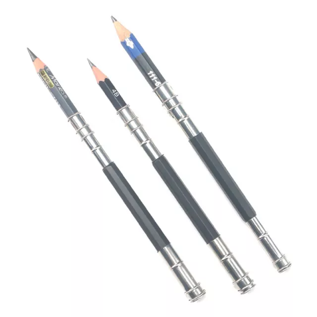 Adjustable Dual Head Pencil Extender Holder Sketch School Office Art Write To LT
