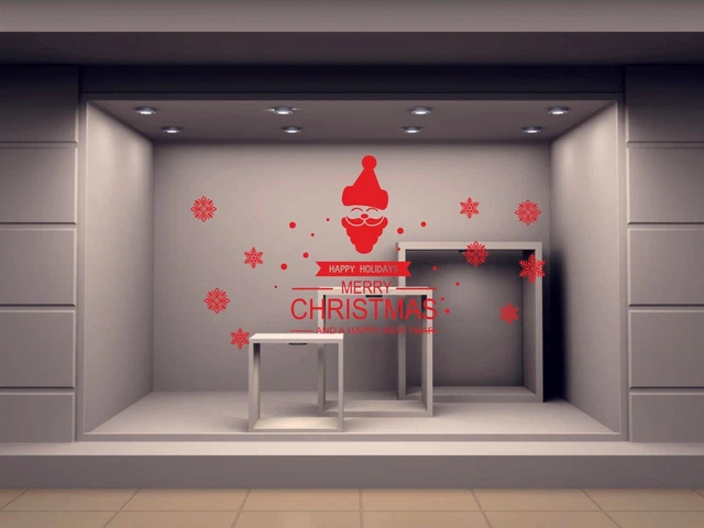 vetrofania natalizia adesivo vetrina albero natale merry
