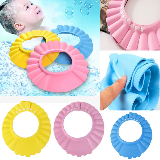 Children Adjustable Shower Cap Baby Kids Bath Shampoo Wash Hair Shield Hat