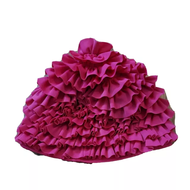 Janie and Jack Marina Rose size 12-24 months Pink Ruffle Swim Cap Hat