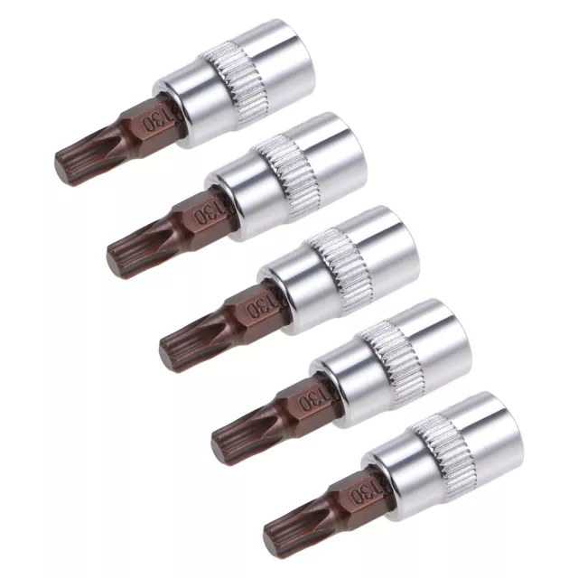 5Pcs 1/4" Drive x T30 Torx Bit Socket S2 Steel Bits CR-V Sockets 38mm Length