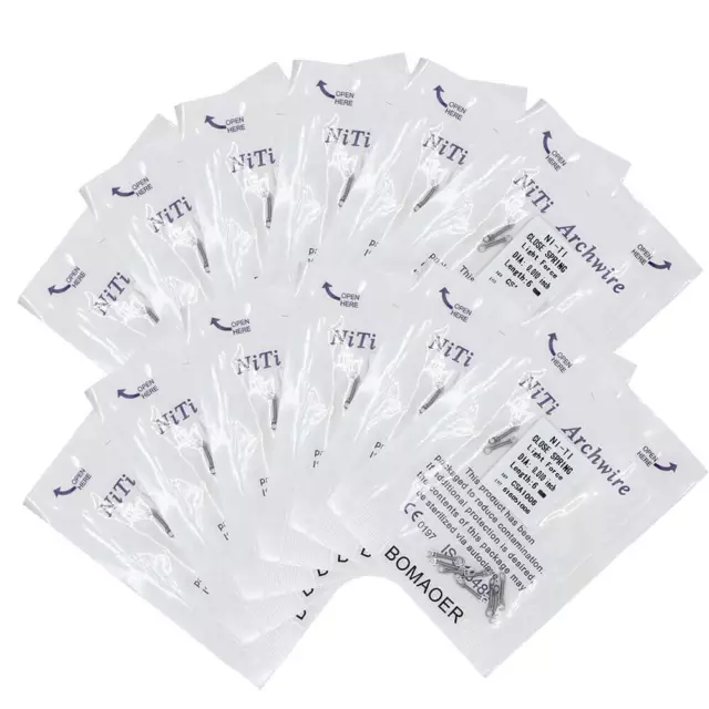 1-100×Dental orthodontic niti close spring light force DIA 0.01 inch 6mm length