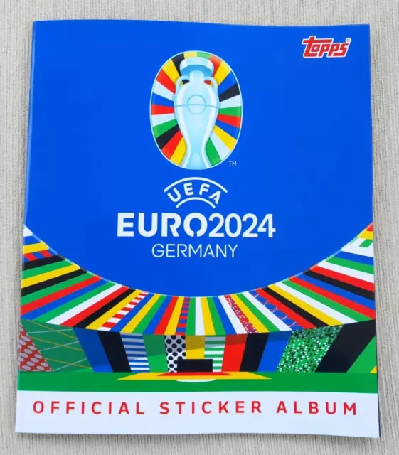 TOPPS UEFA EURO 2024 OFFICIAL STICKER ALBUM EMPTY with 6 starter