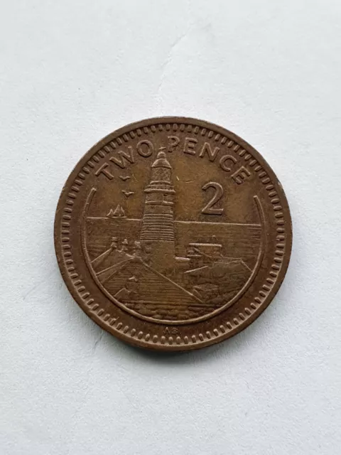 Gibraltar 2P Two Pence Coin 1990