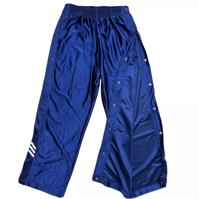 Vintage Nike Track Pants Mens Size L Blue White Break Away Side Snap Small