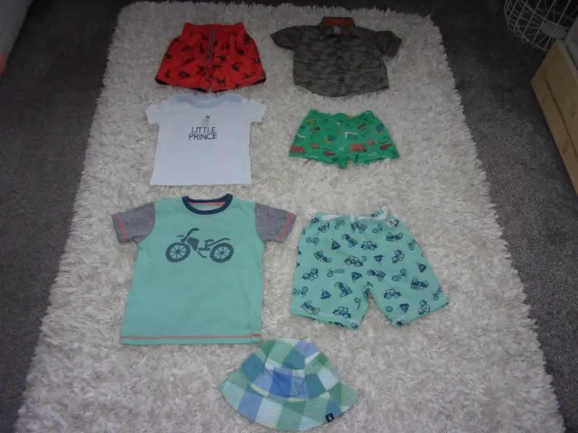 Baby boys summer clothes bundle, 7 items, age 12-24 months, by George, etc