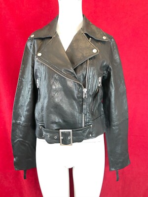 maison cinqcent black leather biker jacket